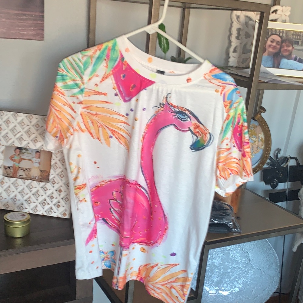 SHEIN Pink Flamingo Kids T-Shirt